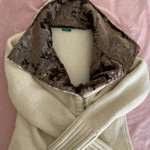 Benetton Full Zipped Wool Jacket - Picture 3 of 5